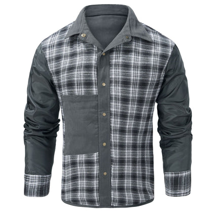 Men's Plaid Flannel Collar Casual Jacket