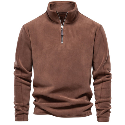 Men's Corduroy Stand Collar Classic-Fit Sweatshirt
