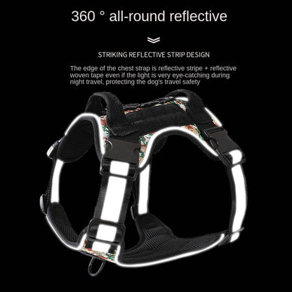 Tactical Dog Harness for Medium Large Dogs, Reflective Hiking Harness for Training Easy Control Dog Vest with Handle