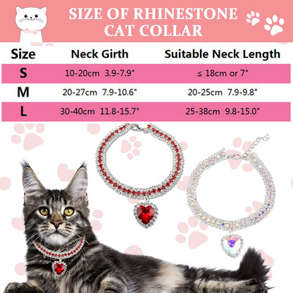 Luxury Rhinestone Cat Collar Necklace Cat Puppy Wedding Collars Crystal Jewelry