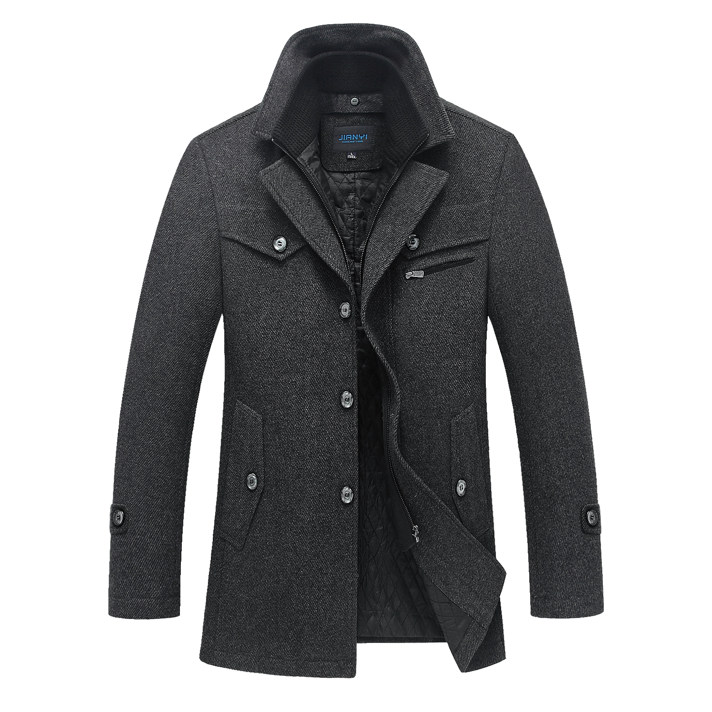 Men's Winter Double-Layered Single Breasted Wool Coat