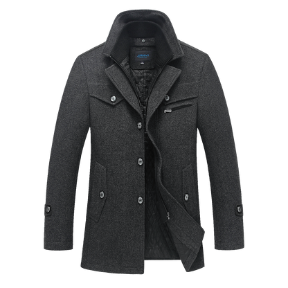 Men's Winter Double-Layered Single Breasted Wool Coat