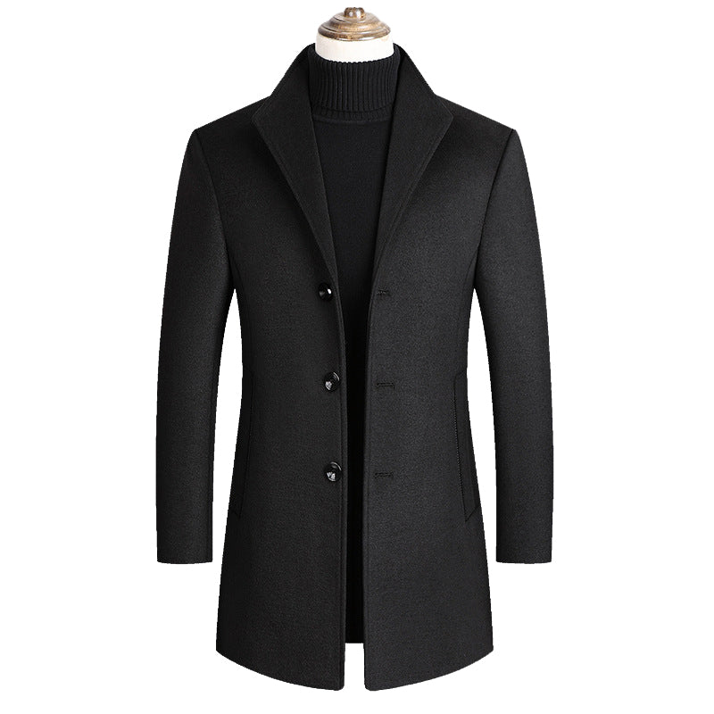 British Gentleman Thick Wool Pea Coat