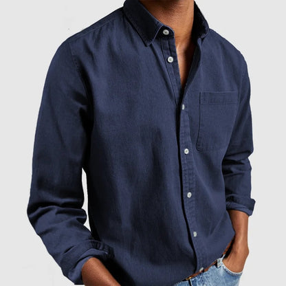 Men's Casual Solid Long Sleeves Work Shirt