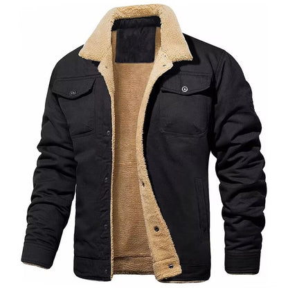 Men's Thick Fleece-Lined Cotton Casual Jacket