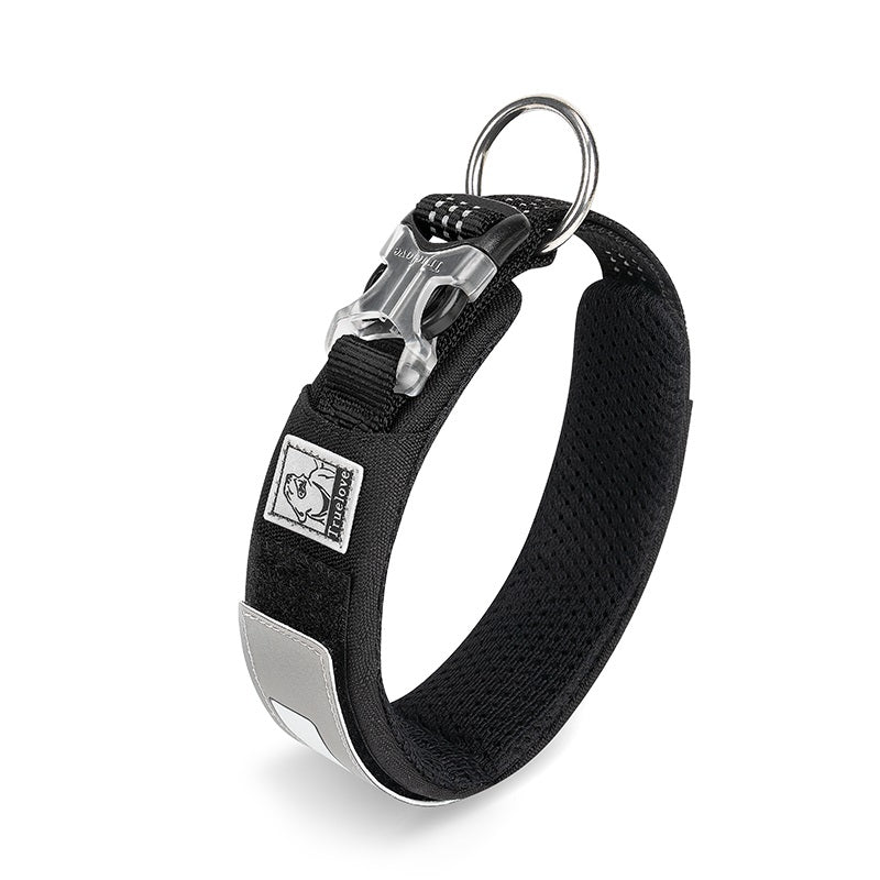 Premium Widened Shock Absorbing Dog Collar, Soft Breathable Adjustable Reflective Dog Collar