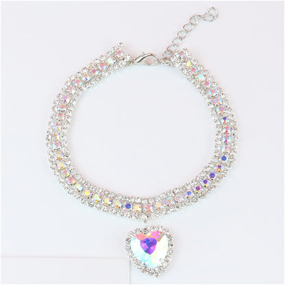 Luxury Rhinestone Cat Collar Necklace Cat Puppy Wedding Collars Crystal Jewelry