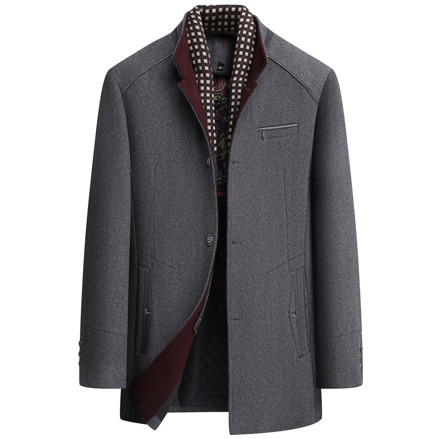Men's Premium Thick Wool Blend Coat With Detachable Scarf