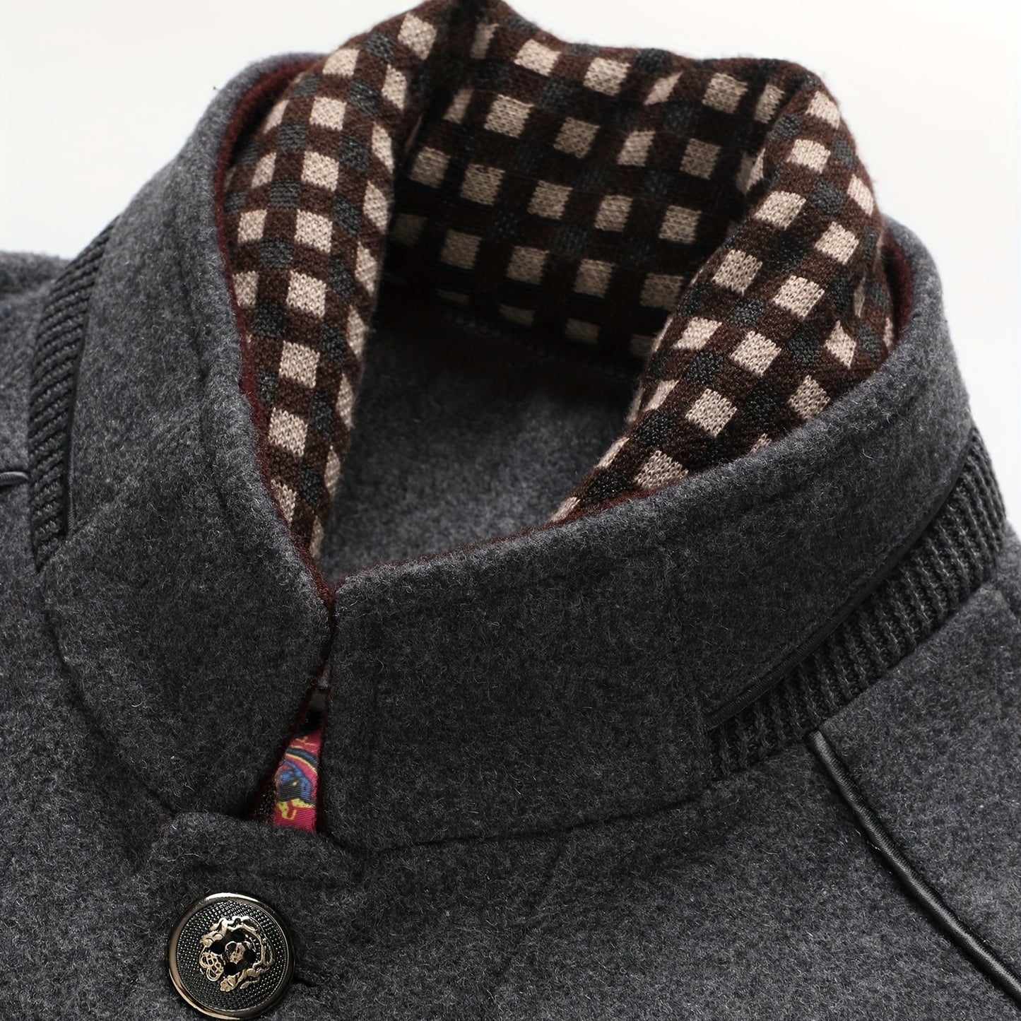 Men's Premium Thick Wool Blend Coat With Detachable Scarf