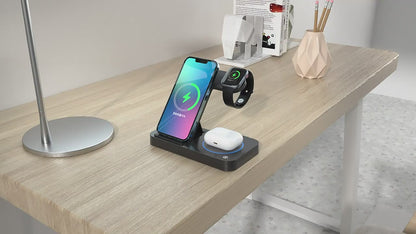 4 in 1 Foldable Wireless Charging Station For iPhone Apple Watch Airpods