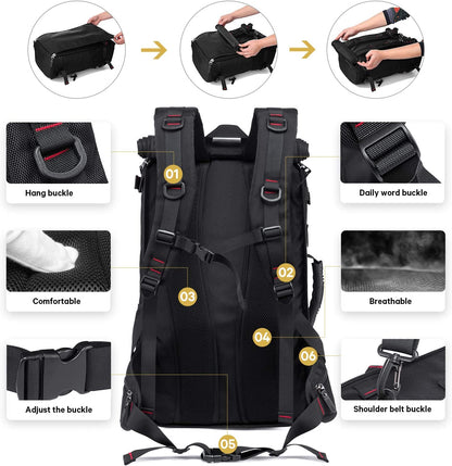 40L Hiking Backpack Travel Shoulder Bag Carry-On Bag Water Resistant Outdoor Sport Daypack